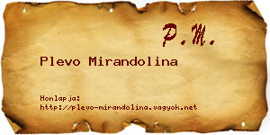 Plevo Mirandolina névjegykártya